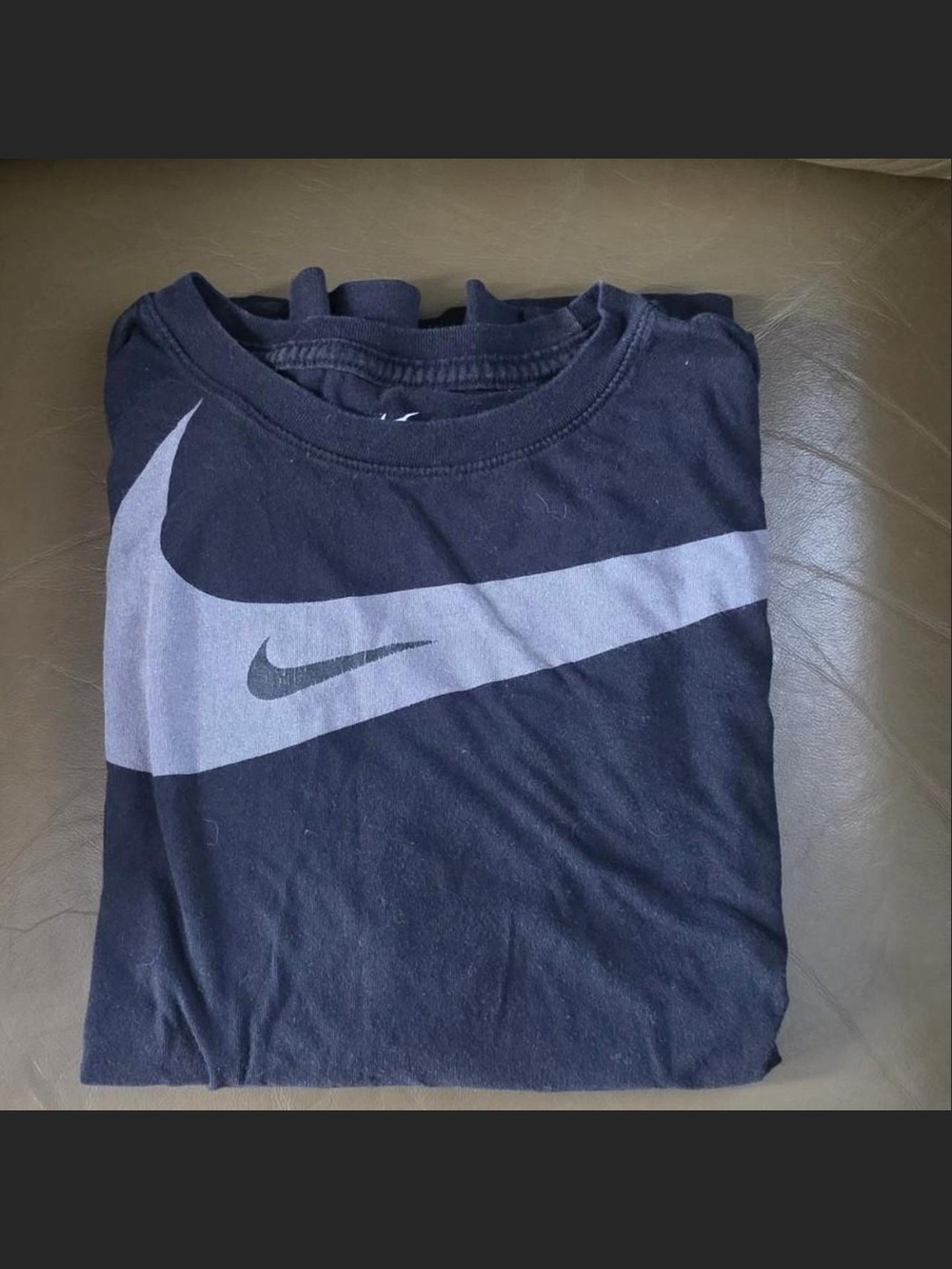 Nike Black Tee with Large Gray Swoosh